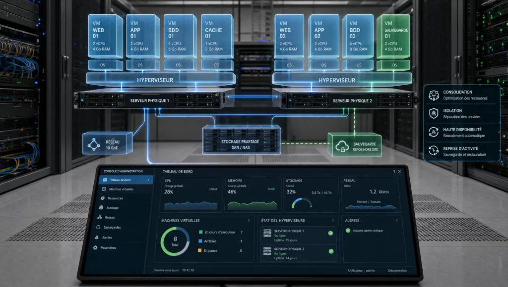 Virtualisation des serveurs : gains, limites et cas d’usage - Main Image