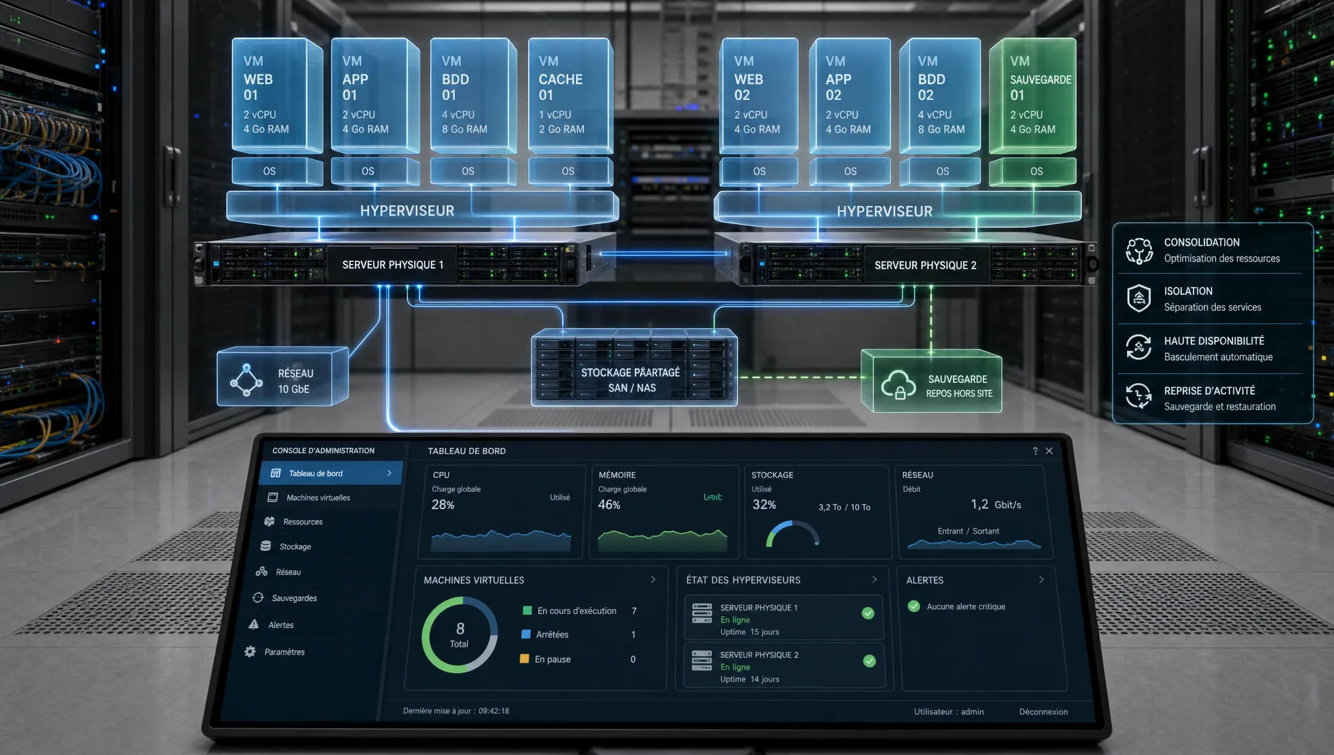 Virtualisation des serveurs : gains, limites et cas d’usage - Main Image